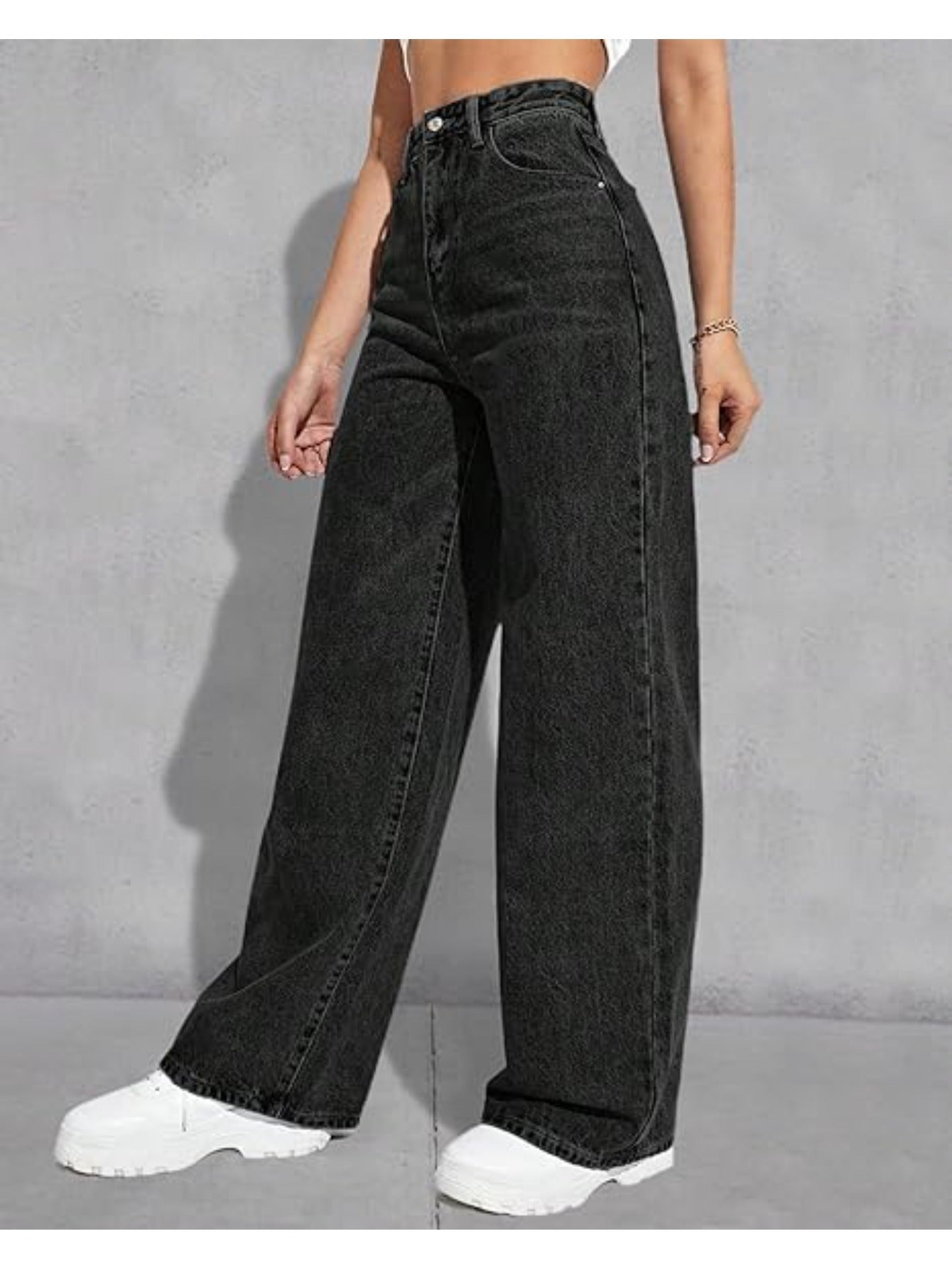 Wide Leg Jeans for Women Casual High Waist Baggy Jeans Denim Pants