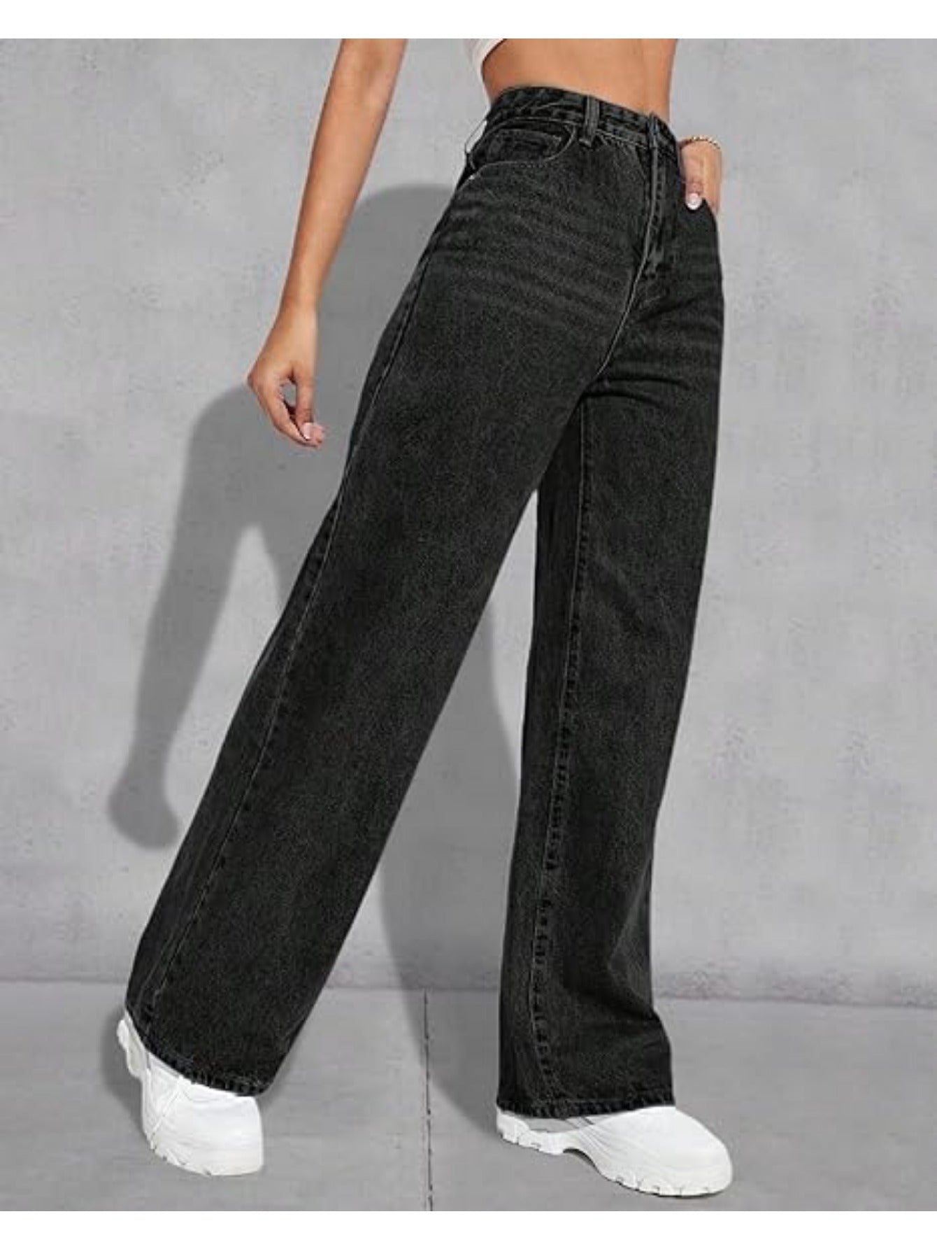 Wide Leg Jeans for Women Casual High Waist Baggy Jeans Denim Pants