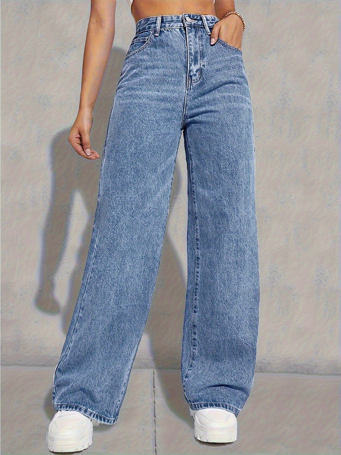 Wide Leg Jeans for Women Casual High Waist Baggy Jeans Denim Pants
