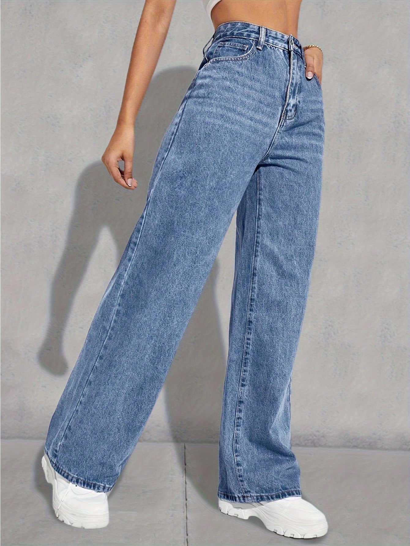 Wide Leg Jeans for Women Casual High Waist Baggy Jeans Denim Pants