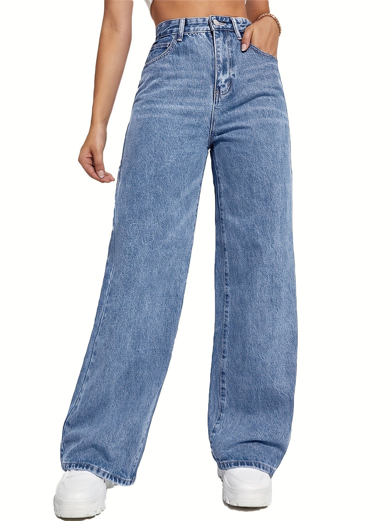 Wide Leg Jeans for Women Casual High Waist Baggy Jeans Denim Pants