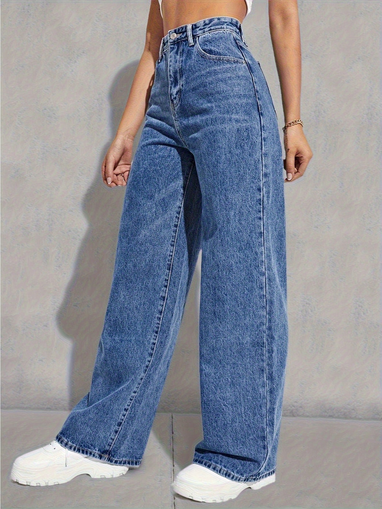 Wide Leg Jeans for Women Casual High Waist Baggy Jeans Denim Pants