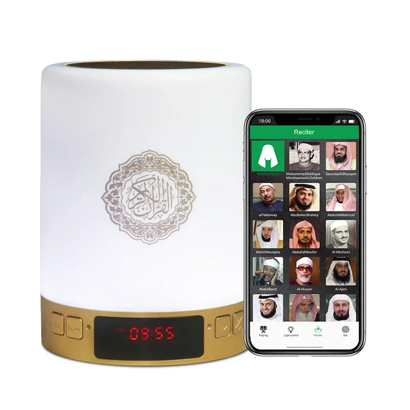 AZAN 16GB Memory Card Quran Night Light Speaker Muslim Portable Clock MP3 Wireless Bluetooth Speaker Muslim Gift Islam Quran