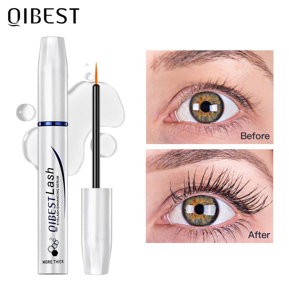 QIBEST 5g Fast Lash Eyelash Enhancing Serum Nourishing Liquid Eyelashes Enhancer Treatments Thicker Makeup Glossy Eye Lash Serum