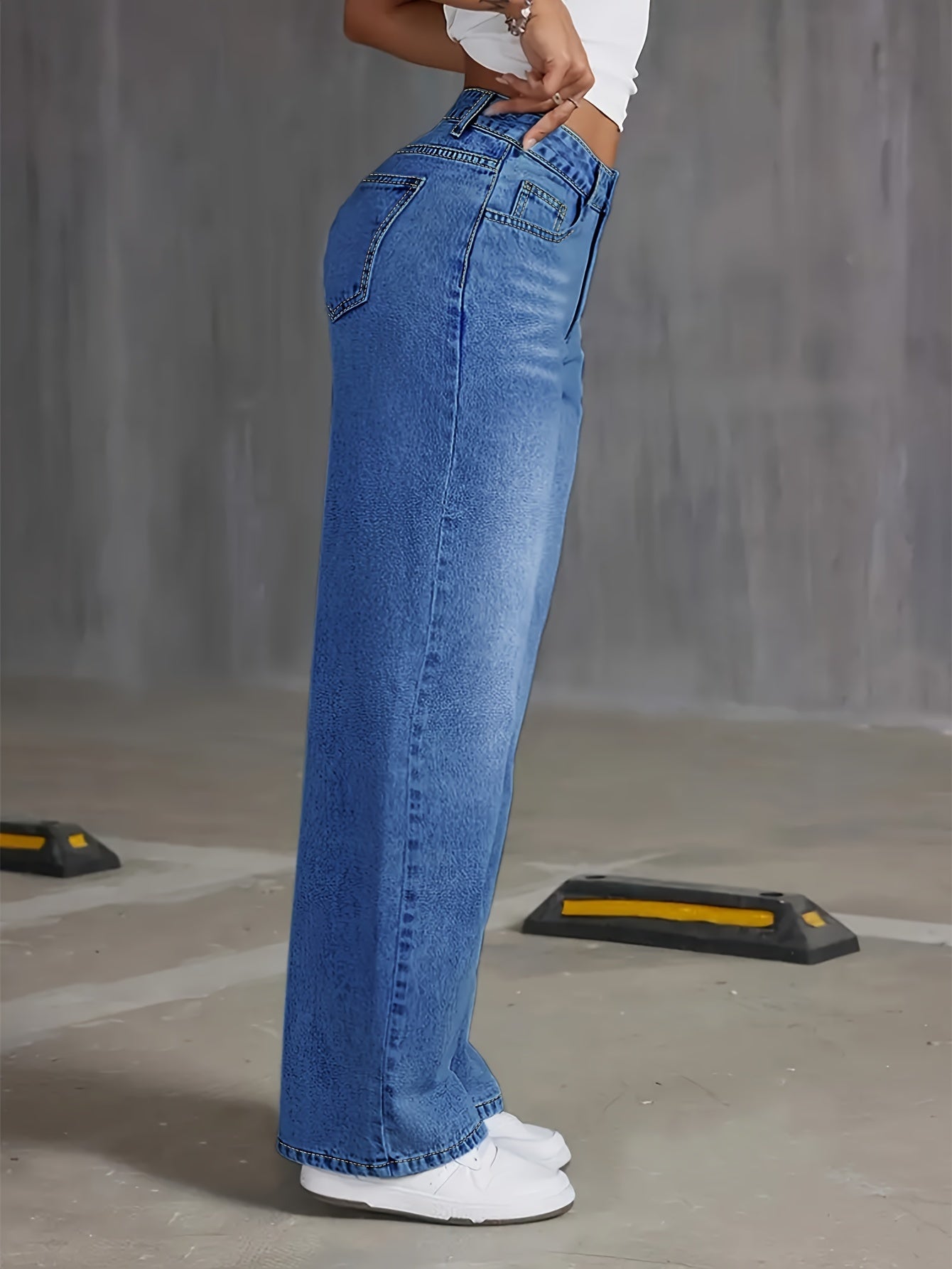 Women'S Wide Leg Boyfriend Jeans Straight Leg Denim Pants Low Rise Baggy Jeans Casual Loose Jeans